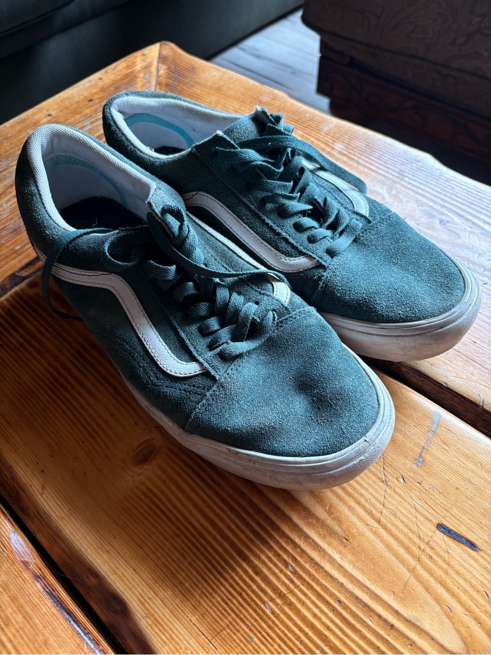 Men's Vans Suede Forest Green Shoes- Men Size 12